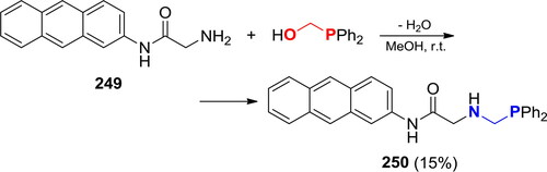 Scheme 146. Reaction of Ph2PCH2OH with glycine N-(anthracen-2-yl)amide.[Citation132]