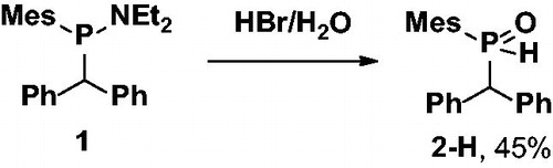 Scheme 1. Preparation of target secondary phosphine oxide 2-H.