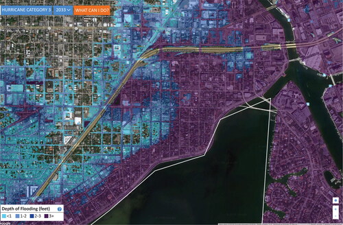 Figure A3 Map 3 This map shows the projected impact of flooding following a Category 3 hurricane on the Tampa area.