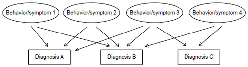 Figure 1 Basic structure of neuropsychiatric diagnoses by behaviors/symptoms.