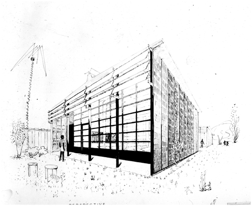 Illustration 4. Drawing for a projected school building in Ouagadougou. Copyright: Institute Francaise d’Architecture, Fonds Le Corbusier/Pictoright.