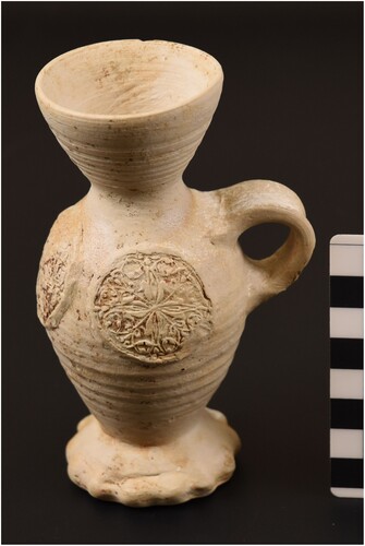 Figure 10. A small stoneware jug with a conical shaped neck and rim from Siegburg. Photo: Riikka Tevali.