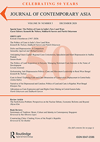 Cover image for Journal of Contemporary Asia, Volume 50, Issue 5, 2020