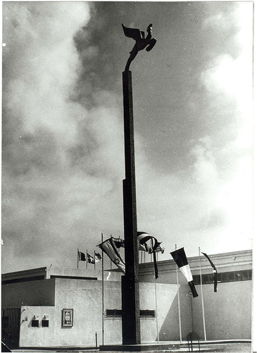 Figure 1. “The Flying Camel” by Arieh Elhanani in Plumer Square, Levant Fair, Tel Aviv, circa 1930s. Source: Wikipedia.