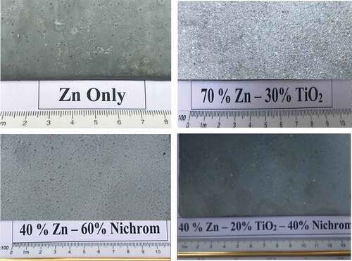 Figure 4. Surface morphology of coated samples