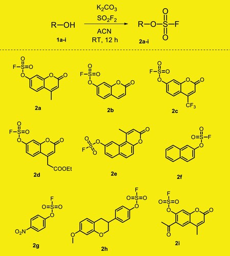 Scheme 2. Synthesis of fluorosulfate intermediates 2a-i.