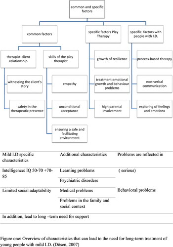 Figure 1. Overview of characteristics that can lead to a need for long-term treatment for young people with mild intellectual disability (Dǒsen, 2014).