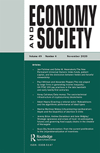 Cover image for Economy and Society, Volume 49, Issue 4, 2020