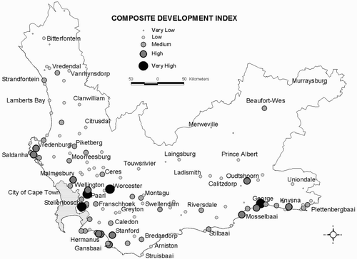 Figure 2: Developmental potential of Western Cape towns