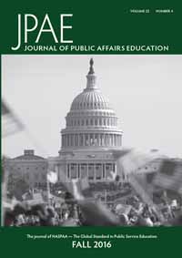 Cover image for Journal of Public Affairs Education, Volume 22, Issue 3, 2016
