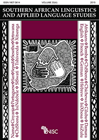Cover image for Southern African Linguistics and Applied Language Studies, Volume 33, Issue 4, 2015