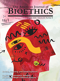 Cover image for The American Journal of Bioethics, Volume 20, Issue 8, 2020