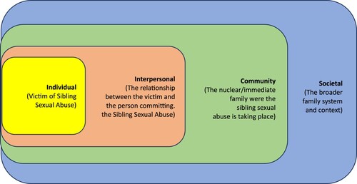 Figure 1. Sibling Sexual Abuse in the family socio-ecological system.