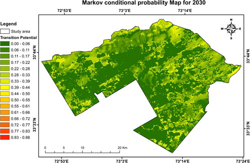 Figure 9. Markov conditional probability Map for 2030.