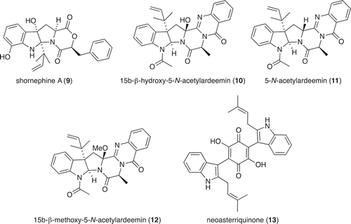 Figure 7. Metabolites produced by LPS-activated Aspergillus sp. (CMB-M81F).