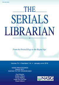 Cover image for The Serials Librarian, Volume 74, Issue 1-4, 2018