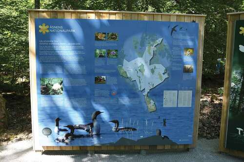 FIGURE 4. Installation in Åsnen National Park that informs the tourist about what they can do and experience in the park.
