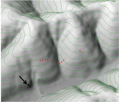 Figure 7. A 3D-view of the sample locations. The red dots are sample locations (Extracted from Zhu et al., 2015a).