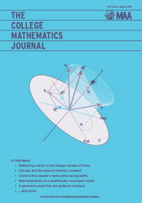 Cover image for The College Mathematics Journal, Volume 55, Issue 1, 2024