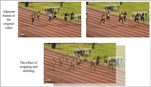 Figure 7. Cropping effect of two adjacent frames in the Bolt video.