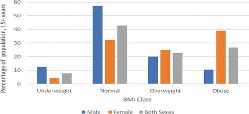 Figure 1. BMI classes in South Africa, 2017.