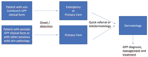 Figure 4. Proposed care pathway algorithm for patients with GPP.