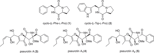 Figure 3. Metabolites 1−5 produced by LPS-stimulated Penicillium sp. (ACM-4616).
