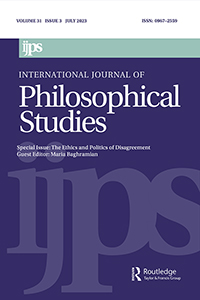 Cover image for International Journal of Philosophical Studies, Volume 31, Issue 3, 2023