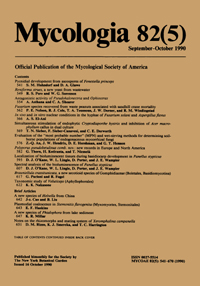 Cover image for Mycologia, Volume 82, Issue 5, 1990
