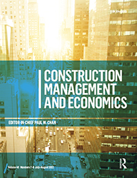 Cover image for Construction Management and Economics, Volume 40, Issue 7-8, 2022