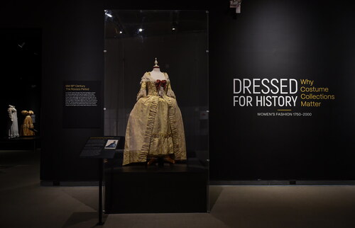 Figure 1 Robe à la française and petticoat, English or American, silk, ca. 1765–75. Ivan Sayers collection. Photo credit: Rebecca Blissett and Museum of Vancouver.