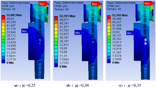 Figure 20. Total deformation at the end of braking period.