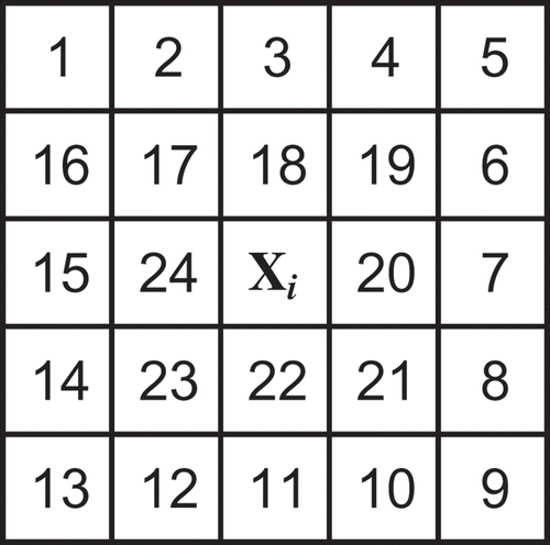Figure 1. Pixel-swapping algorithm number of neighbour (n) setting configuration.