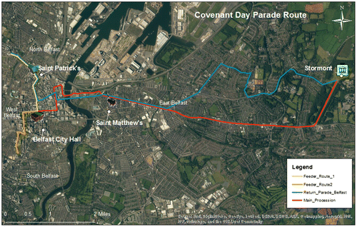 Figure 2. Covenant Day parade route.