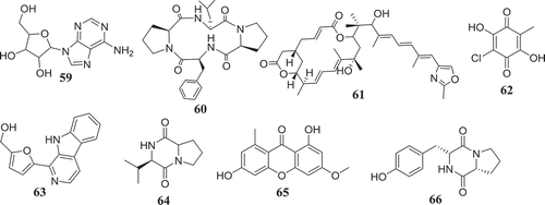 Figure 3. Antiviral compounds from produced by Fusarium species.