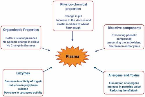 Figure 2. The effects of plasma on food quality.