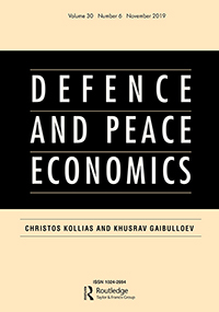 Cover image for Defence and Peace Economics, Volume 30, Issue 6, 2019