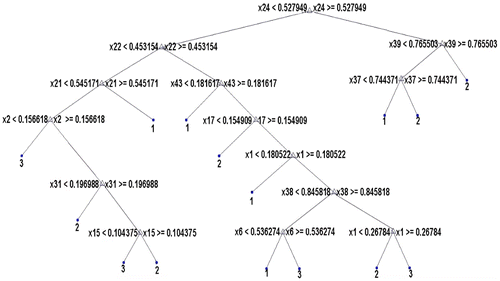 Figure 9. Optimal GLRLM features using CART.