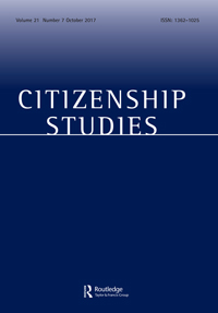 Cover image for Citizenship Studies, Volume 21, Issue 7, 2017