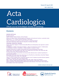 Cover image for Acta Cardiologica, Volume 76, Issue 8, 2021