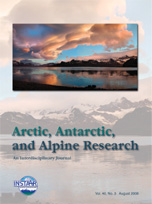 Cover image for Arctic, Antarctic, and Alpine Research, Volume 40, Issue 3, 2008