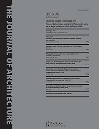 Cover image for The Journal of Architecture, Volume 22, Issue 6, 2017
