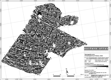 Figure 4. Geophysical plan (Danish-German Jerash North-west Quarter Project).