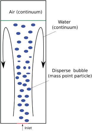 Figure 1. Schematic sketch of the numerical model to show the phases considered in the present work.