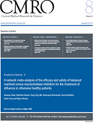 Cover image for Current Medical Research and Opinion, Volume 35, Issue 8, 2019