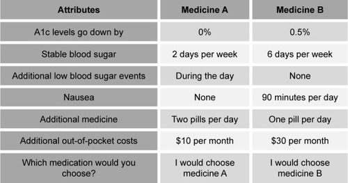 Figure 2 Example of a discrete-choice experiment choice task.