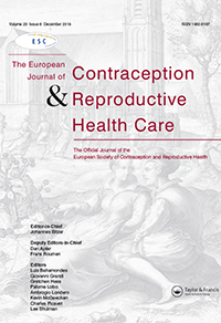 Cover image for The European Journal of Contraception & Reproductive Health Care, Volume 23, Issue 6, 2018