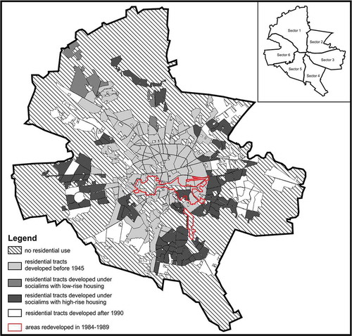 Figure 1. The spatial structure of Bucharest in 1992