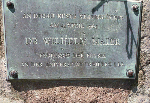 Figure 7. Commemorative plaque for Wilhelm Maier (photograph by Gerhard Meier).