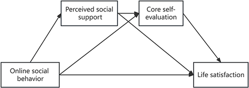 Figure 1 Chain mediation hypothesis model path.